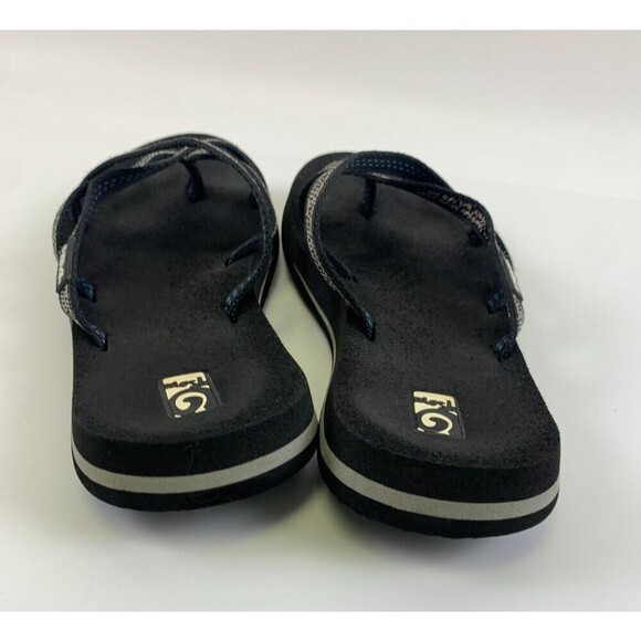 Teva Olowahu Mush Sandal 6840 Slip On Slide Strappy Black White Pattern Womens 9 - Picture 6 of 14